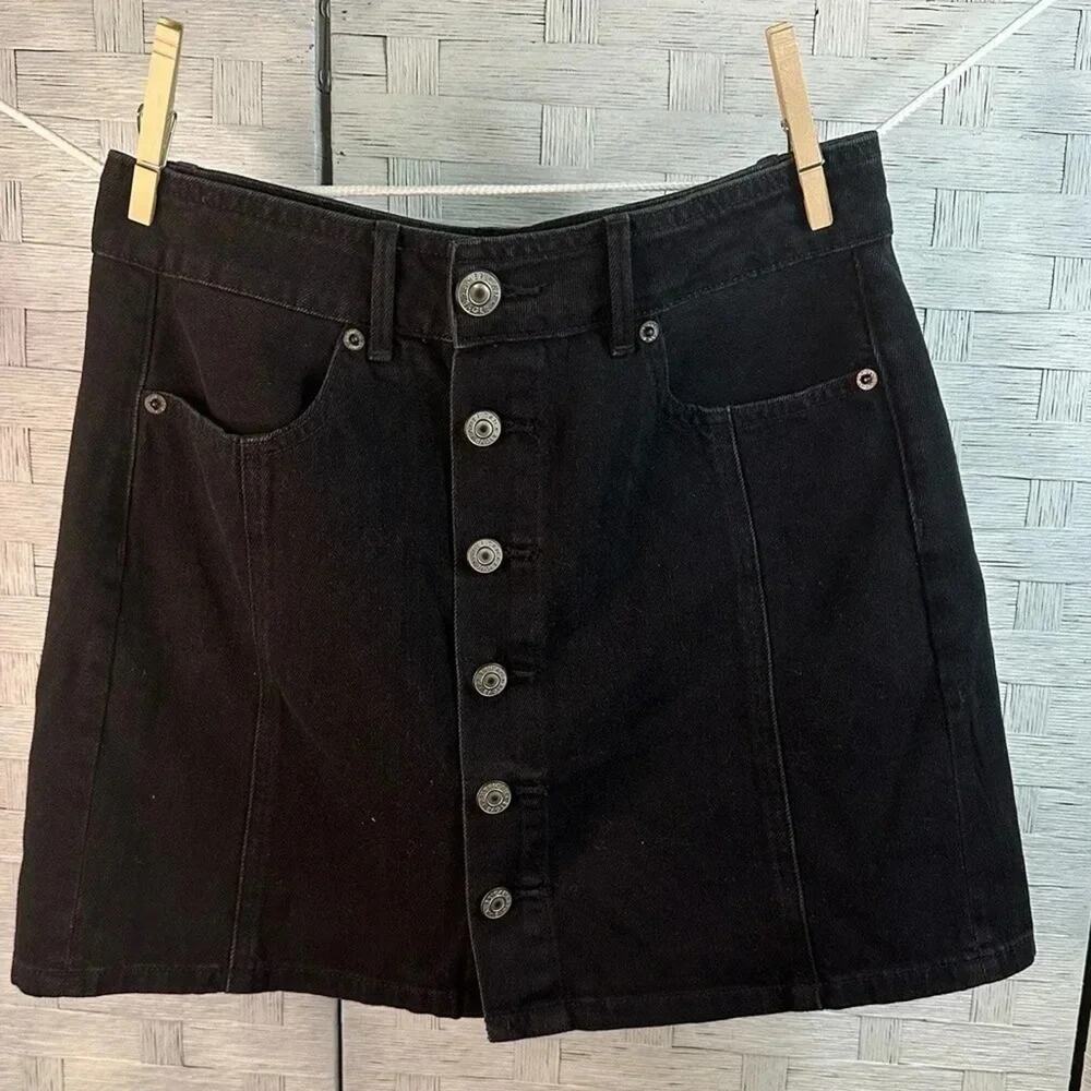 American Eagle denim‎ button-down mini-skirt - black Y2K Grant streetwear